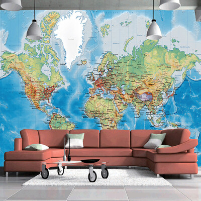 

3D обои для стен Custom Wall Mural Нетканые настенные обои Современная карта мира Гостиная Гостиная Диван-фон Home Decor