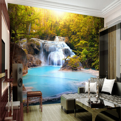 

3D photo wallpaper Waterfall 3D Landscape Background Wall wallpaper mural living room bedroom lobby home decoration