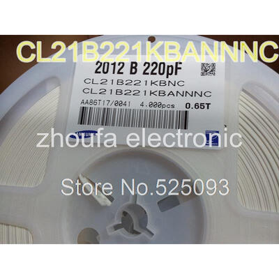 

4000pcs/lot CL21B221KBANNNC CAP CER 220PF 50V 10% X7R 0805 Inc SMD CAPACITORS