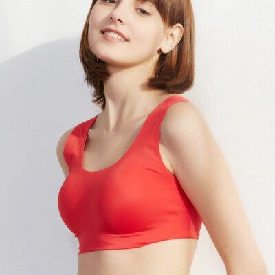 

Little nurse no trace sports bra without steel ring shockproof vest style seamless bra vest JMB020 China Red A70