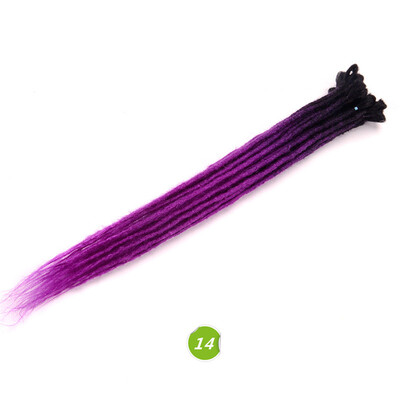 

24 inch Dreadlocks Hair Extensions Purple Ombre Crochet Hair 5 Strands Synthetic Crochet Braid Hair For Women