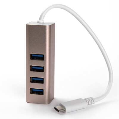 

Hyundai HYUNDAI HY-333Type-C to four-port adapter usb30 adapter Type-C Hub rechargeable soil Hao gold