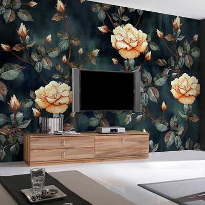 

Custom photo wallpaper Hand painted flower garden wallpaper living room bedroom wallpaper mural