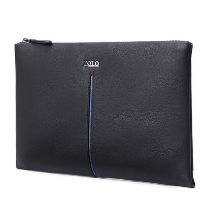 

POLO large capacity leather handbag business casual envelope bag multi-function hand bag 031431 black