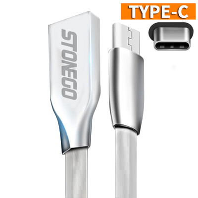 

Zinc Alloy Noodle Cable Sync Data Fast Charging Adapter Type-C Charge Cable Typec USB 3.1 Type-C Cables Phone Accessories - Black
