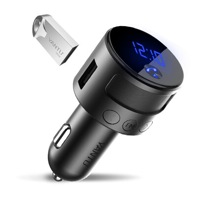

yantu По пути автомобиль MP3-плеер может подключить музыку u диск автомобиля Bluetooth hands-free телефон FM-передатчик прикуривателя двойной USB3.1A автомобиль