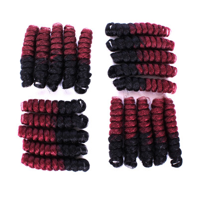 

20 Inches Medium Crochet Hair Spiral Curly Crochet Braiding Short Curlkalon Tapered Cut Ombre Bouncy Curl Twist Hair