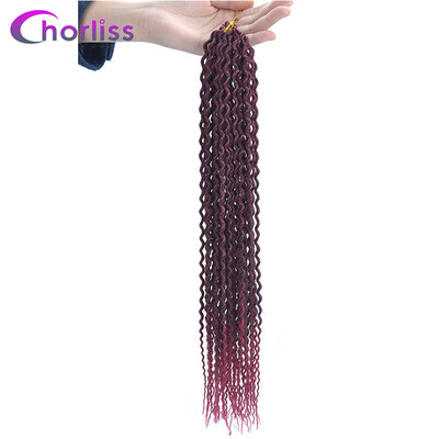 

Chorliss Curly Crochet Hair 20Inch Bohemian Crochet Braids Low Temperature Fiber Ombre Synthetic Braiding Bulk Hair 80g /Pack