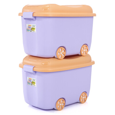 

Vozhi vozvo extra large cartoon storage box childrens toys plastic storage box with wheels clothing storage box 2 Pack