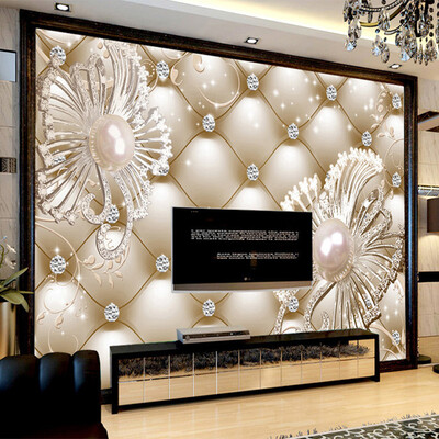 

Custom Mural Wallpaper 3D Soft Pack Ювелирные изделия с бриллиантами Роскошные обои для стенной гостиной Гостиная ТВ-фон Murales De Pared 3D