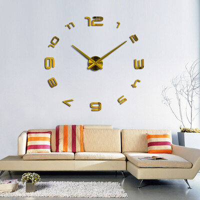 

Wall ClockModern Frameless DIY Wall Clock Large 3D Wall Watch Non Ticking for Living Room Bedroom Kitchen