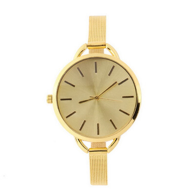 

Modern Steel Band Big Round Dial Casual Dressy Wrist Watch Men Women