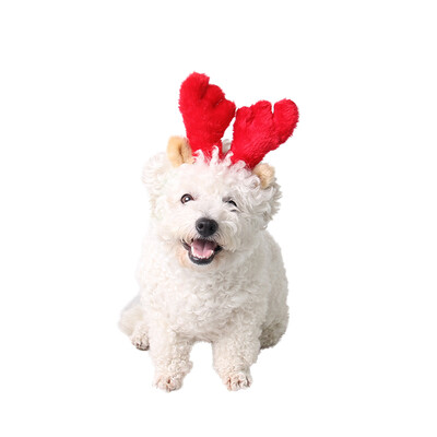 

Pet Dog Cat Hat Christmas Carnival Ornaments Red Antlers Hat