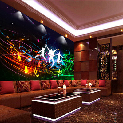 

Custom Modern Fashion Style Wall Painting Bar KTV Wall Mural Sofa Background Rock Music Theme Wallpaper For The Walls 3D
