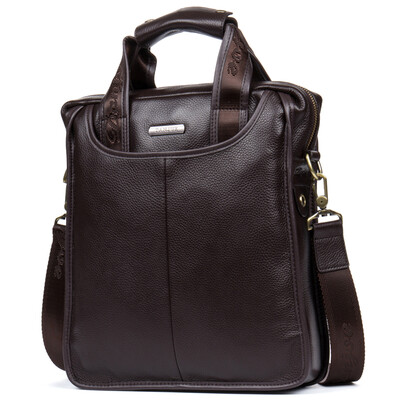

DANJUE Genuine Leather Mens Shoulder Bag High Quality Mens Business Briefcase Real Leather Soft Solid Color Handbags