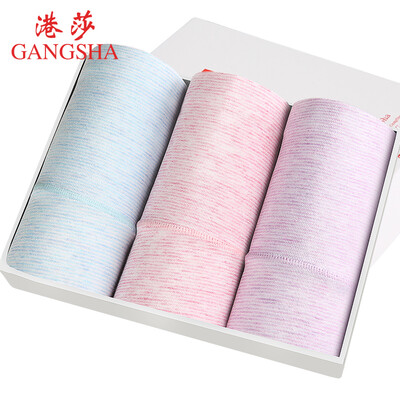 

Gangsha ladies underwear fresh color cotton briefs waist movement breathable 3 gift box XXL