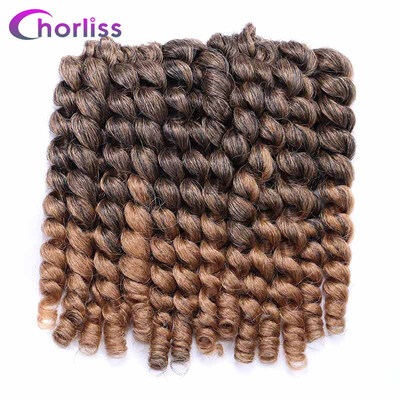 

Chorliss 8 40g Jumpy Wand Curl Twist Crochet Braid Jamaican Bounce Synthetic Braiding Hair High Temperature Fiber TBrown Color