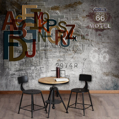 

Mural Wallpaper Customized Vintage Advertising Мотель Mural As Living Room Sofa Background Обои для стен Домашнее украшение