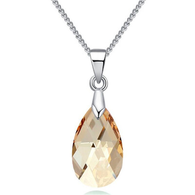 

Fashion Blue Crystal Water Drop Pendant Necklace Crystal from Austrian Women High Quality Necklace Trendy Jewelry 27377