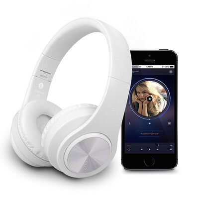 

Bluetooth headset to ear, wireless headset, folding MIC, wired and mobile / TV / computer wireless headset (white)