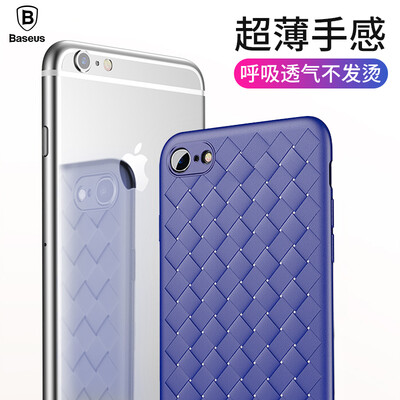 

Baseus Apple iPhone66s Plus mobile phone shell high-end breathable thin protective cover Apple iphone6P6SP mobile phone weaving men&women fashion all-inclusive soft blue