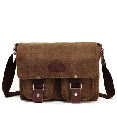

New High Quality Vintage Men Crossbody Sholder Bag Canvas Pu Leather Satchel Military Bag Bolsa Brand Mens Messenger Bags