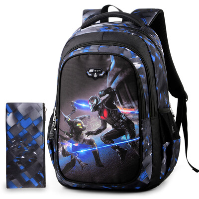 

Edison primary school bag school male 1-3-6 grade fashion ultra light burden reduction children cartoon backpack 6-12 years old 992-4 blue large