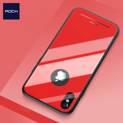 

Rock (ROCK) Apple X / 10 Mobile Shell iPhoneX / 10 Защитный чехол для стекла Anti-drop Silicone Hard Shell Crystal Series Red