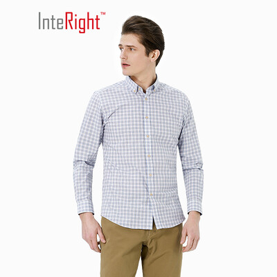 

INTERIGHT fashion hit color shirt men&39s business long sleeve blue yellow 40 yards