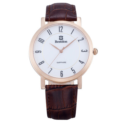 

BESTDON BD98102G Mens Fashionable Waterproof Quartz Wrist Watch GoldBrownWhite