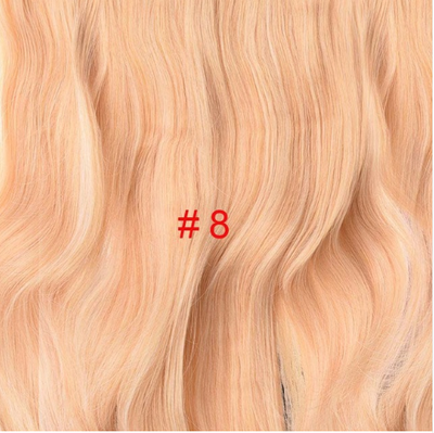 

24 inch Wavy Clip in Hair Extensions Synthetic Heat Resistant Fiber Pure Color 4 Clips 190gpc 17 Colors Available