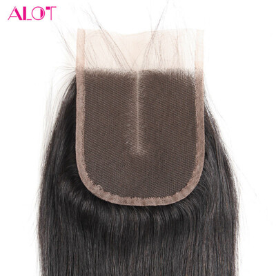 

Alot Hair 7A Brazilian Virgin Hair Straight Hair Lace Closure Unprocessed Virgin Human Hair Weave 4x4 Closure Free Part
