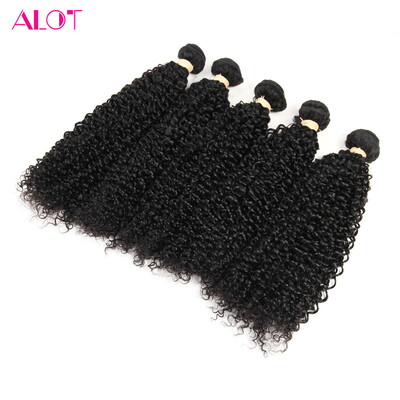 

Alot продукт Малайзийский Kinky Curly Bundle 4 связывает 8 до 28 дюймов необработанных человеческих волос Natural Weft