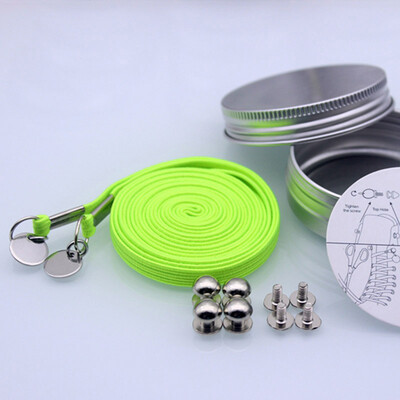 

JUP 1 Pair High-grade Metal Box Packaging Lazy People Without The Strong Elastic Shoe Laces Sneakers Shoelaces Shoestring Laces