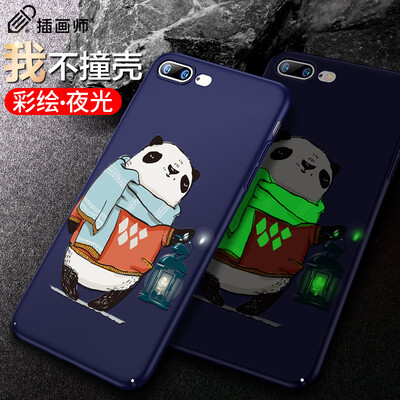 

Иллюстратор Apple 7/8 Plus Mobile Shell Cartoon iPhone7 плюс / 8 Plus Мобильная оболочка оболочки 5,5-дюймовый тиснение Shining Personality Creative Shell Panda Warm