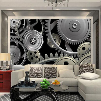 

Personalized Customization Cool Metal Gear 3D Wallpaper Restaurant Clubs KTV Bar Modern Design Decor Mural Papel Pintado Pared