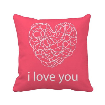 

Valentines Day I Love You Pink Heart Square Throw Pillow Insert Cushion Cover Home Sofa Decor Gift