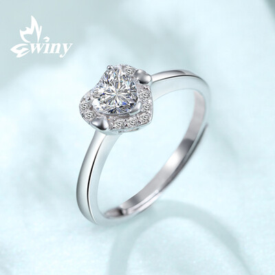 

The only Winy silver ring female models 925 heart-shaped opening adjustable birthday gift for his girlfriend early heart eternal