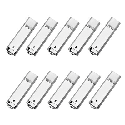 

Fillinlight 10PCS Pack Silver Rectangle Lighter Shape USB Flash Drive USB 20 Pen Drive Flash Drive