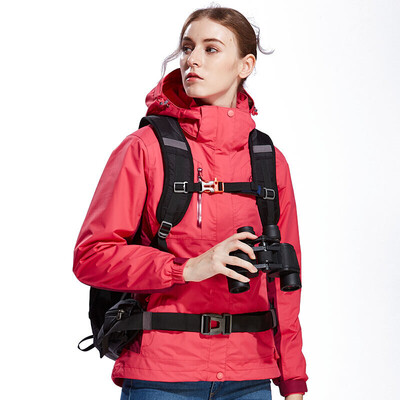 

Camel outdoor jacket two-piece female three-in-one jacket waterproof warm P7W170707 pomegranate red medicine purple red