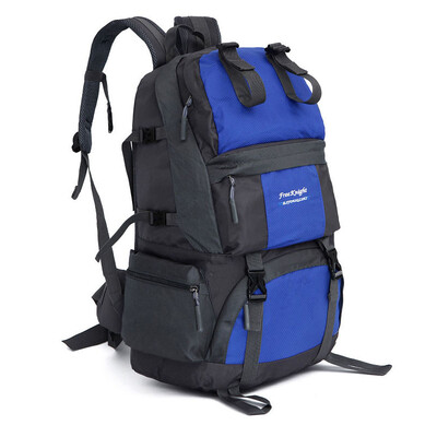 

Fashion Hot Sale 970g 50L Large Capacity Climbing Backpack Hiking Nylon Bag Camping Travel Day Pack Sports Colors FK0218