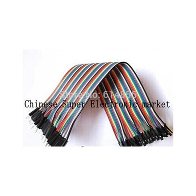 

40pcs 1 Row1Lot colorful Dupont Cable 20cm 254mm 1pin 1p-1p Female to Male jumper wire for breadboard