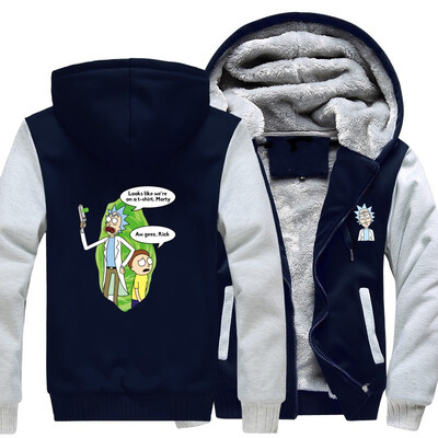 

2018 New USA SIZE Men Winter Autumn Hoodies RICK PEACE AMONG WORLDS pattern Fleece Coat Baseball Uniform Sportswear Jacket wool