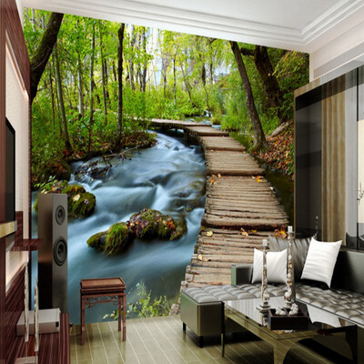

Custom 3d mural coffee house living room wallpaper mural bathroom bedroom Pastoral Trail 3D landscape background wall painting