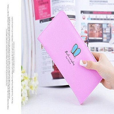 

Womens Cross Grain Long Clutch Wallet with Rabbit Ear Rivet PU Leather Wallet PU Leatherrse