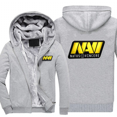 

2018 New USA SIZE Men Winter Autumn Hoodies NANI natus vincere pattern Fleece Coat Baseball Uniform Sportswear Jacket wool