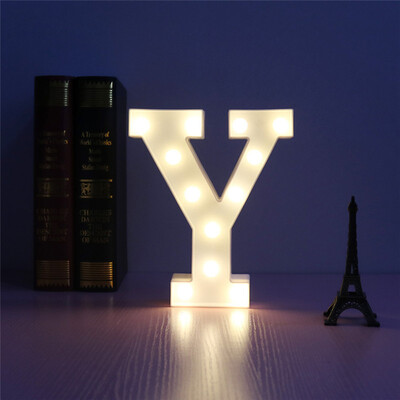 

WH 26 Буквы Белый светодиодный ночник Marquee Sign Alphabet Lamp на день рождения Свадебная вечеринка Спальня Стена Висячие украше