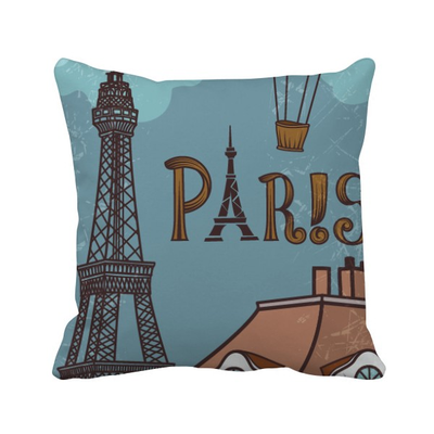 

Paris Fire Ballon France Eiffel Tower Square Throw Pillow Insert Cushion Cover Home Sofa Decor Gift