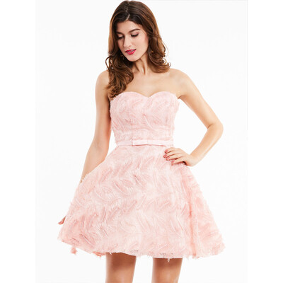 

CAZDZY Sweetheart Lace-Up A Line Cocktail Dress