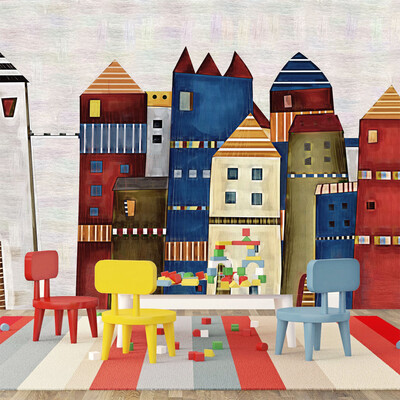 

Пользовательские обои Mural Средиземноморская картина 3D Замок мультфильма Детская комната Спальня Ресторан Нетканые обои Стены